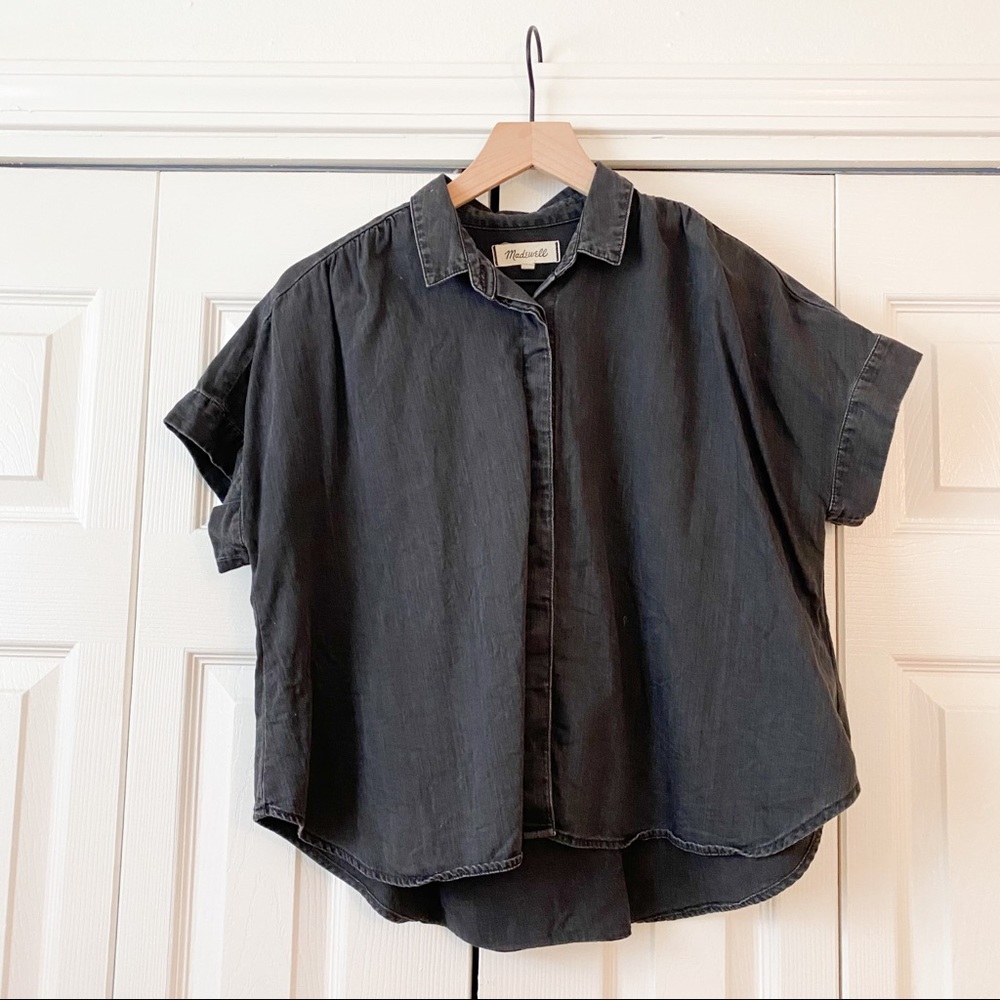 boxy crop button down